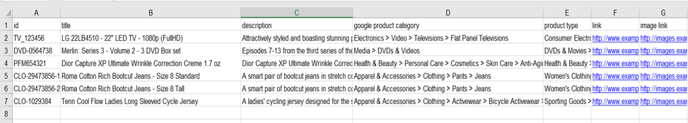 Google shopping feed file format