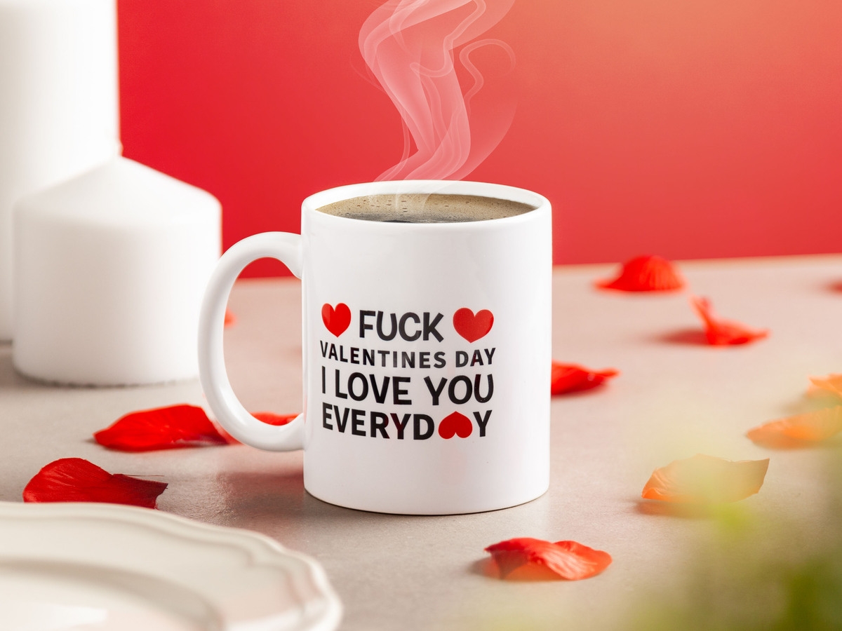 Một mẫu thiết kế sản phẩm mug cho ngày Valentine