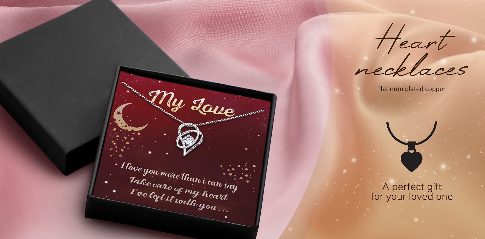 Heart necklace with box độc quyền của PrintBase phân phối với thông điệp ý nghĩa gửi tặng bạn gái/ vợ/ mẹ/ bà là món quà Valentine mà khách hàng của bạn có thể mua tặng những người thân yêu.