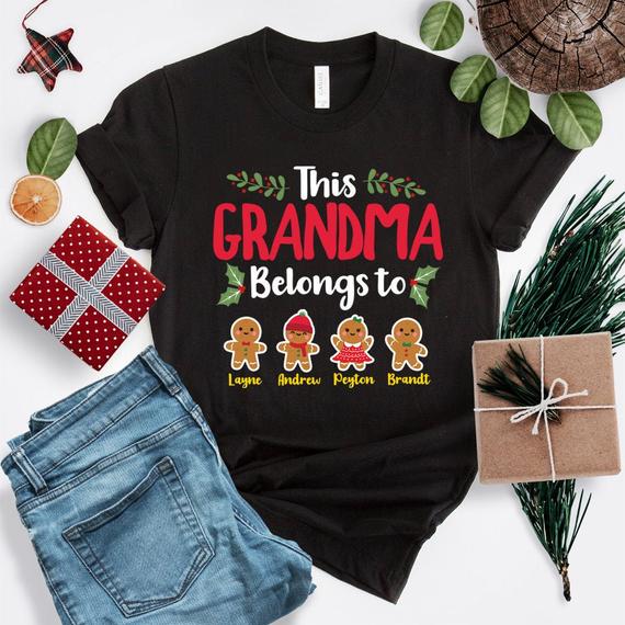 专给祖母的男女通用T恤设计模板，客户可以更改其孙子名称