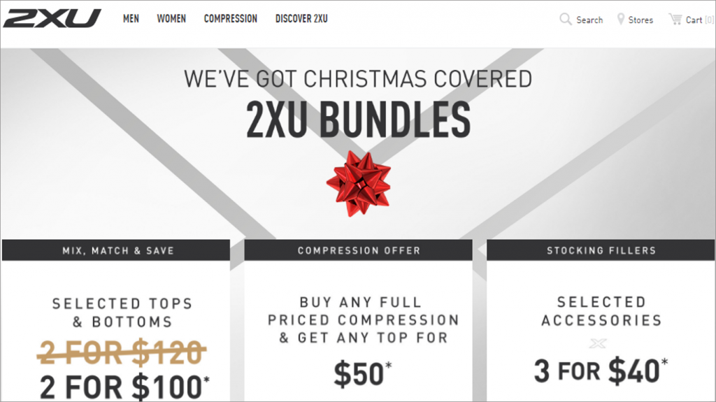 2XU offers enticing holiday discounts with their Christmas bundles.