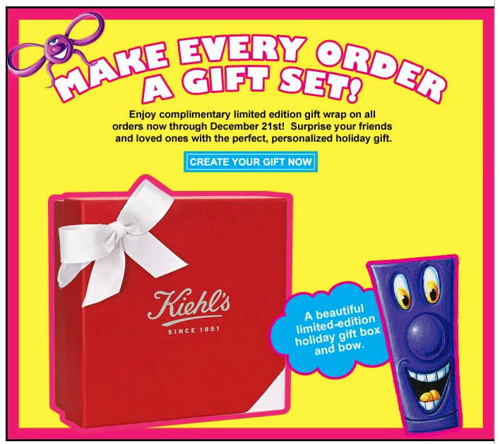 Kiehl’s implements free shipping and free holiday gift wrapping