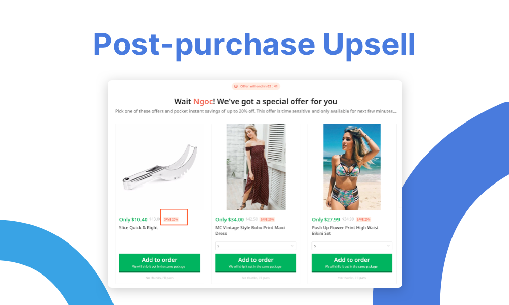 Post-purchase Upsell