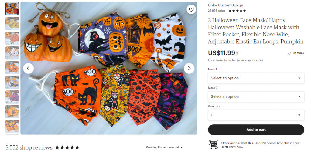 halloween dropshipping mask product