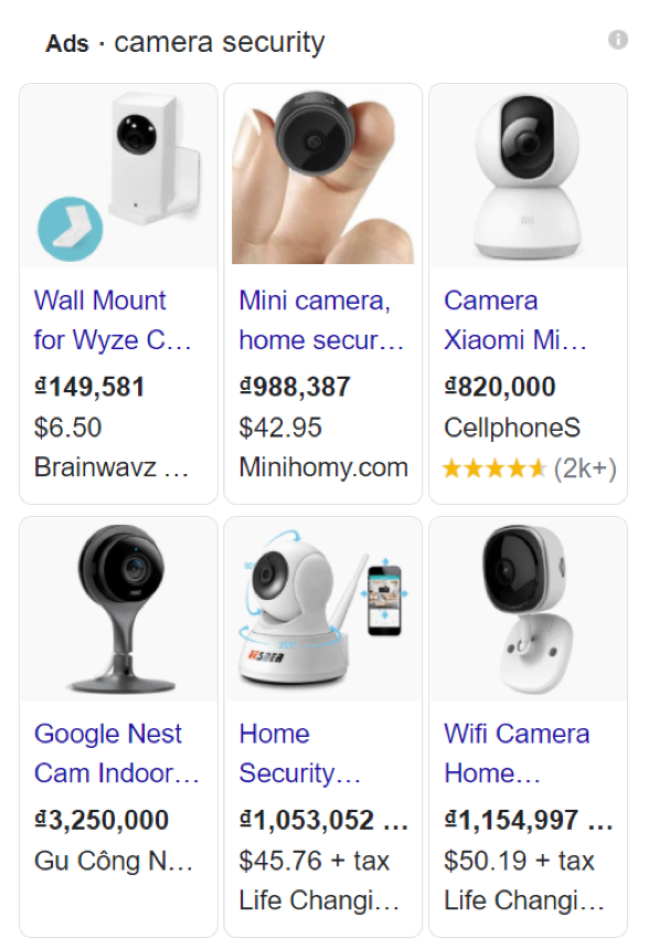 你可以在谷歌购物广告对家庭安全相关的关键词投放广告