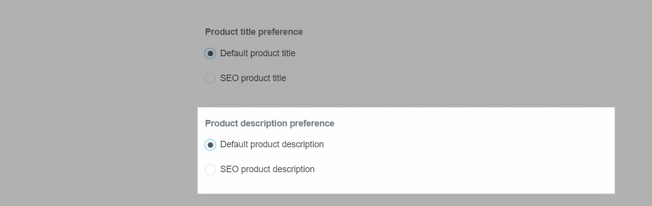 Bạn tùy chọn mô tả sản phẩm tại Product description preference.