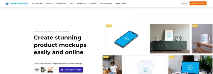 Giao diện thân thiện dễ sử dụng của Smartmockups.