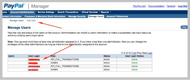 Lựa chọn Manage Users hoặc Add User tùy thuộc vào việc bạn đã có tài khoản hay chưa.