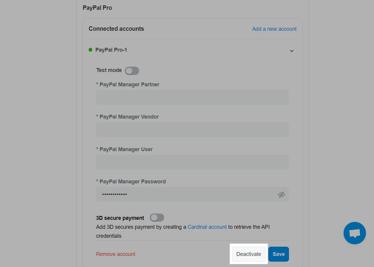 Ngắt kết nối cổng thanh toán PayPal Pro với ShopBase.
