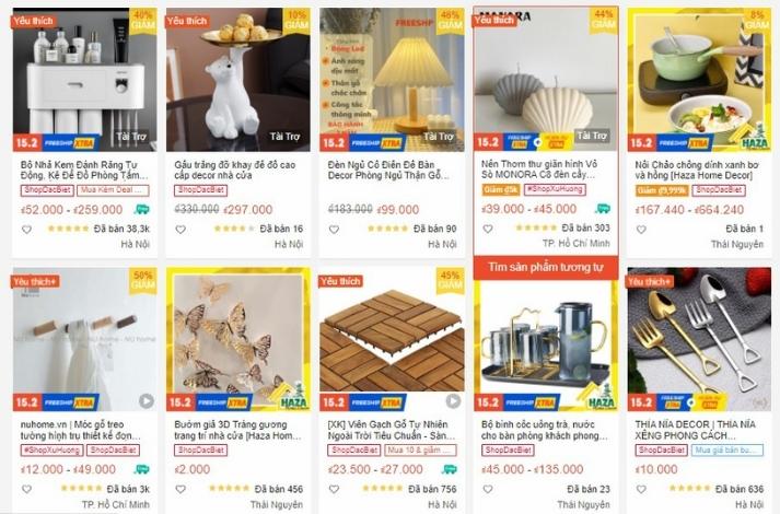 Bạn có thể tìm thấy mặt hàng mình cần trên Shopee, Tiki, Lazada, Sendo, v.v…