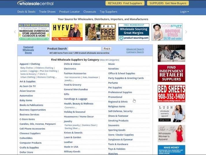 Trang web Wholesale Central với 25 kinh nghiệm kết nối giữa nhà bán buôn và nhà bán lẻ trên toàn thế giới.