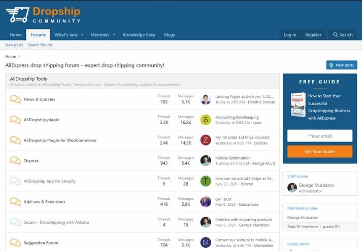 Bài viết trên forum Alidropship được chia theo các chủ đề rất dễ nghiên cứu.