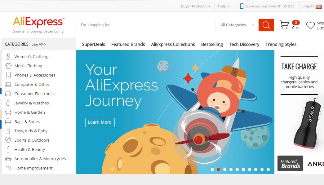 AliExpress là trang Marketplace dành riêng cho mô hình Dropshipping.