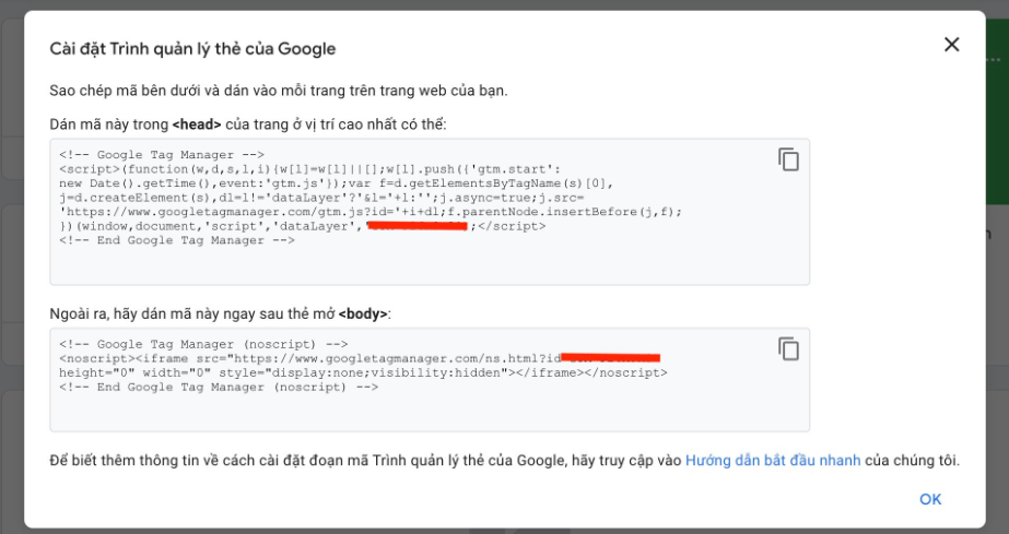 Bạn sẽ cần sao chép các đoạn code và dán vào các vị trí thích hợp.