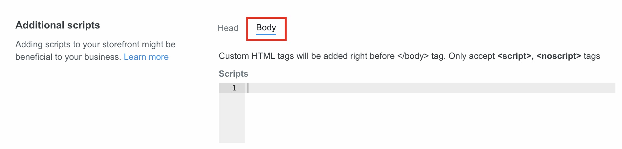 Và dán đoạn mã thứ 2 vào mục Body.