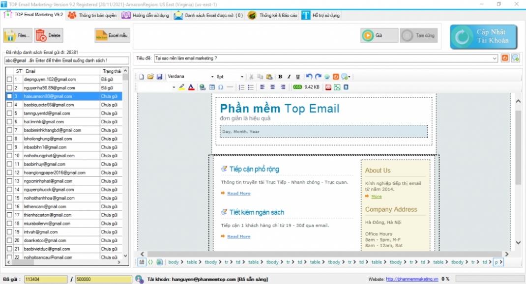 Top Email Marketing là phần mềm bạn cần tải xuống để sử dụng.