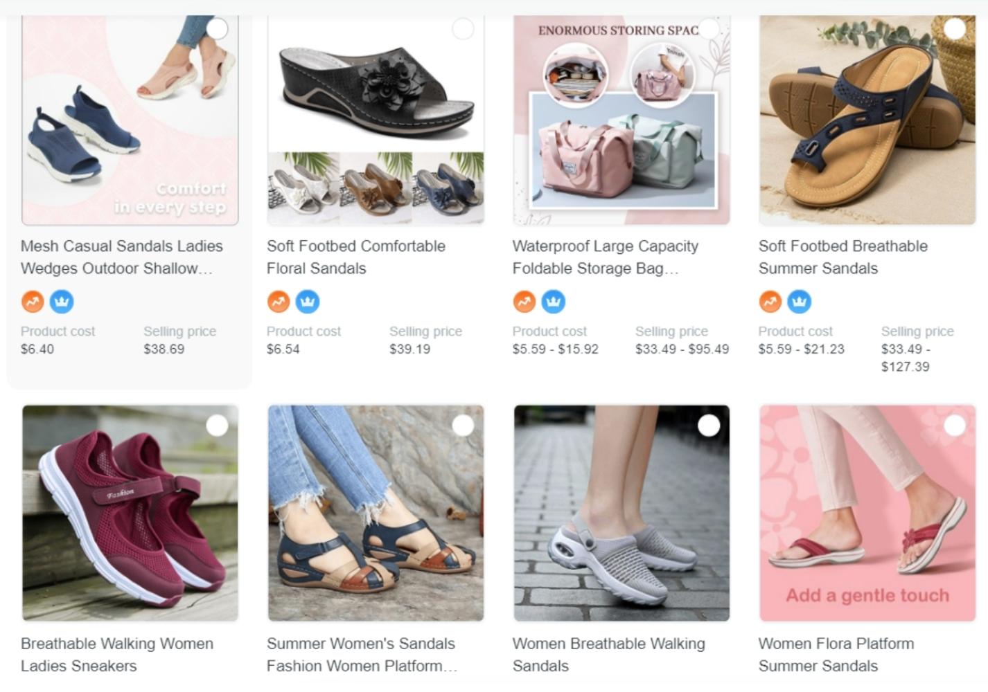 Sandals dành cho nữ là sản phẩm “chiếm sóng” nhiều nhất trong danh sách best seller ở danh mục Shoes & Bags.