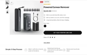 Product page with bold buy button and clear call-to-action designed to guide customers on where to click to purchase